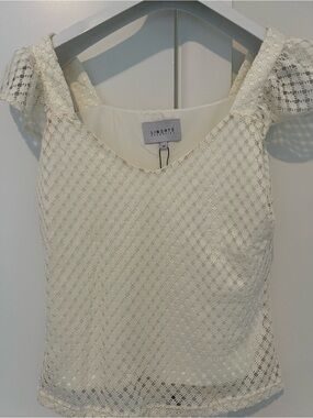 Liberté Ivory Lace Short Sleeve Women's Top